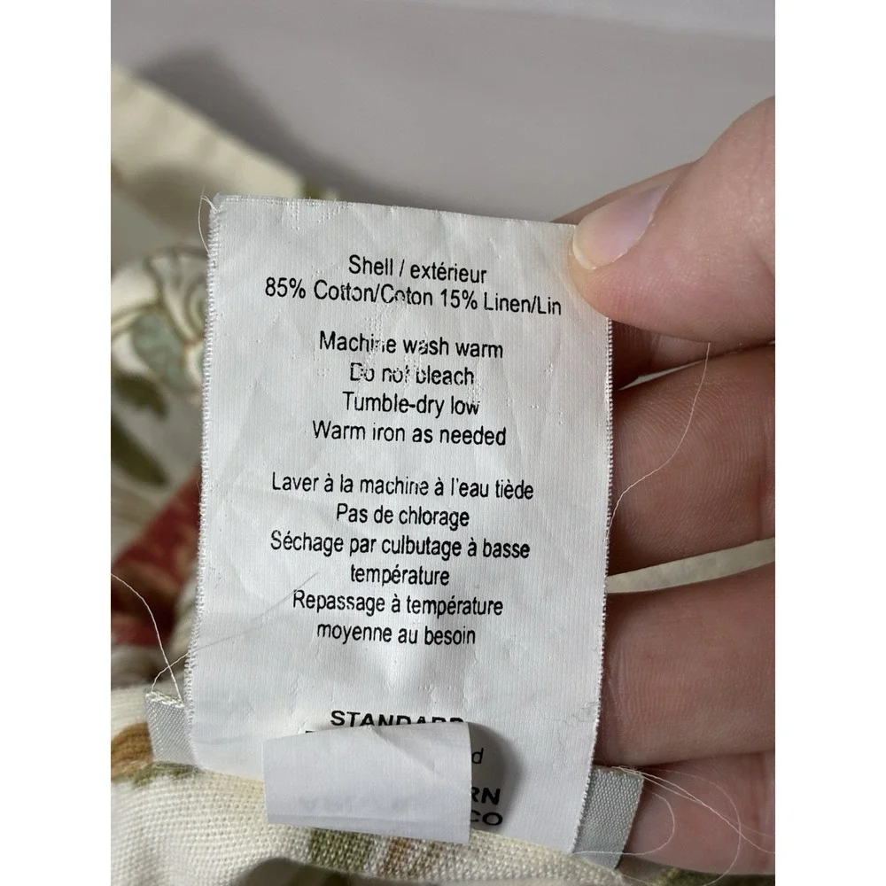 Pottery Barn Standard Pillowcase Cotton/linen Floral Cottagecore 1‎ Pillowcase